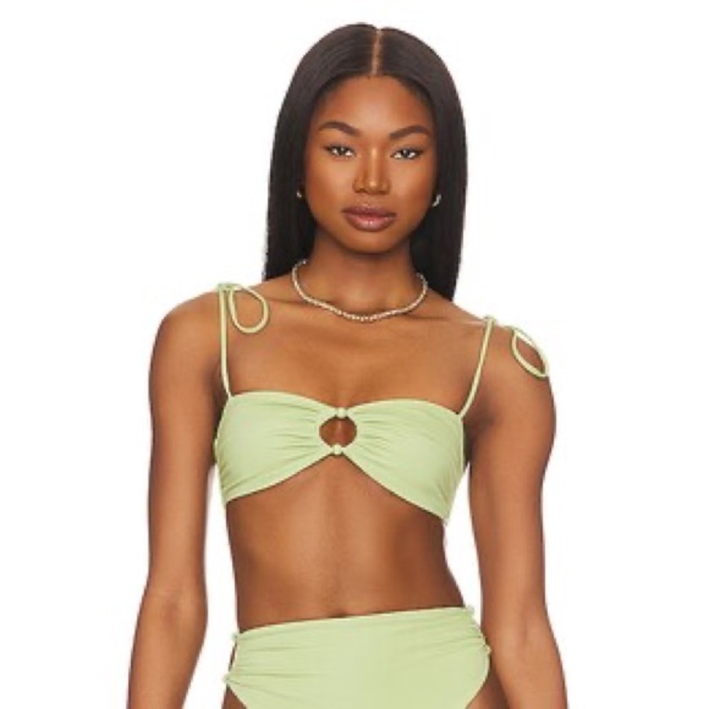 Tularosa Green Moss Luella Bead Accent Bikini Top size XL EUC - Picture 4 of 9